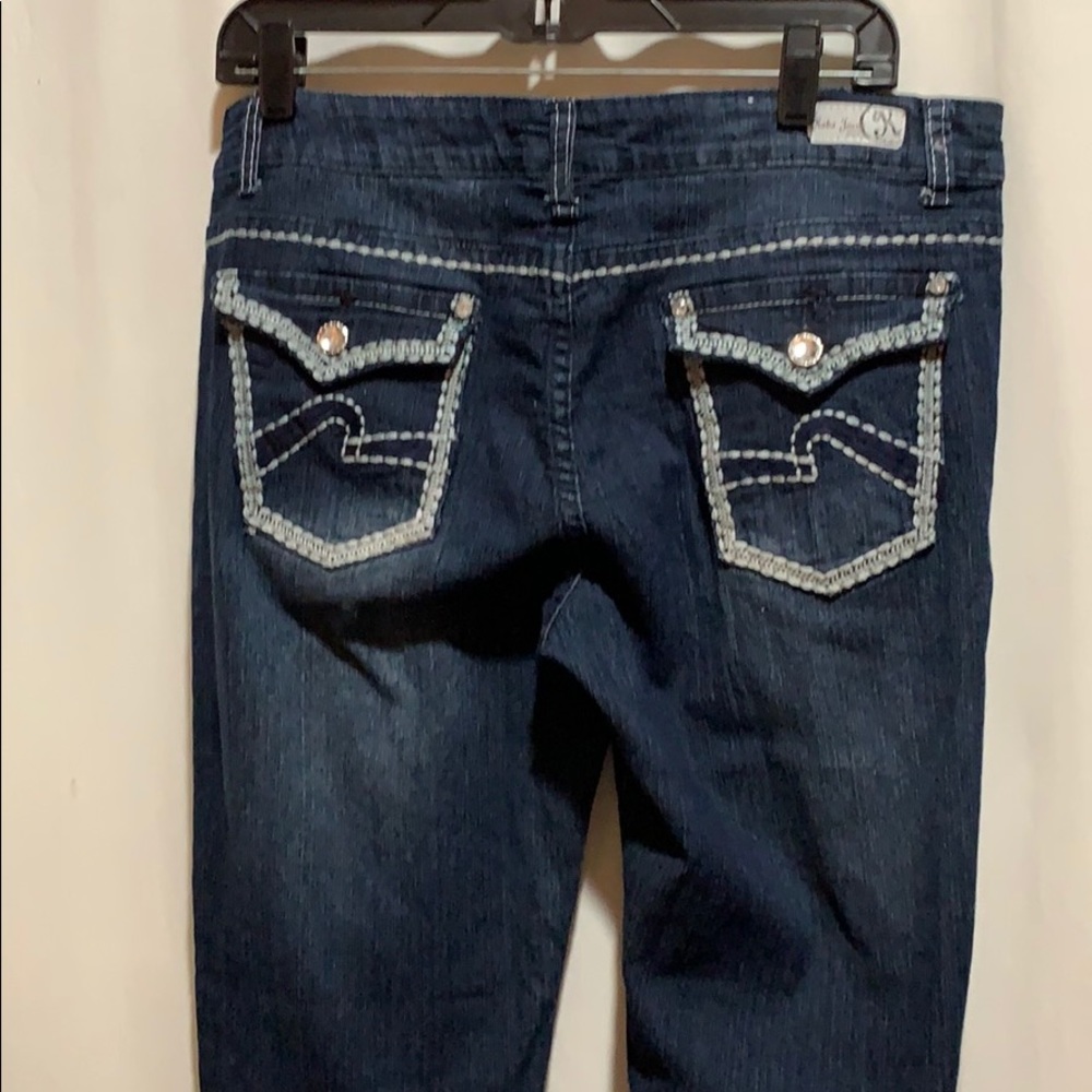 KABA JEANS/RHINESTONE DETAIL SZ 16 STRAIGHT LEG